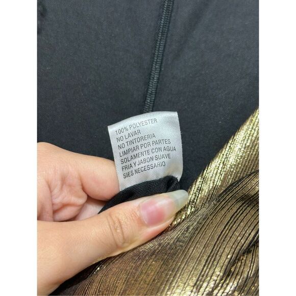 NWT Mac Duggal Metallic Ruched Detail Front Slip V Neck Gown Maxi Dress Small - Picture 7 of 13